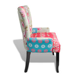 French Chair with Patchwork Design Fabric - Side View