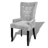 Armchair Silver Velvet - Front View