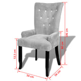 Armchair Silver Velvet - Rear View