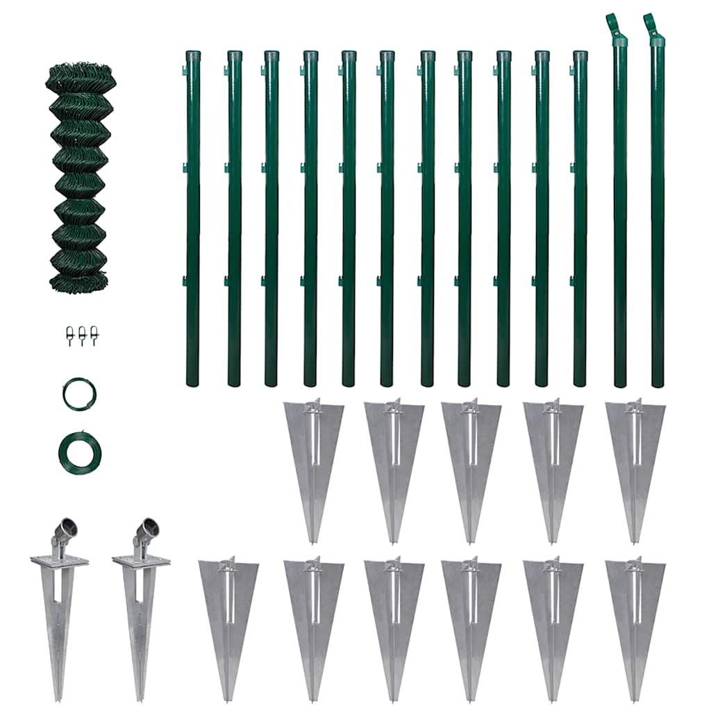 Chain Link Fence with Posts Spike Steel 1.25x25 m