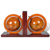 Bookstand World Map Globe Bookend Classic A Pair - Front View