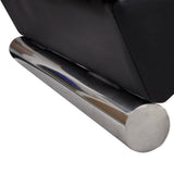 Chaise Longue Black Faux Leather - Front View