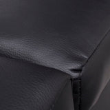 Chaise Longue Black Faux Leather - Side View