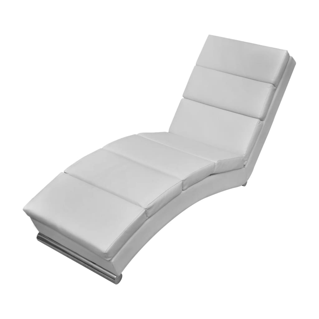 Chaise Longue White Faux Leather