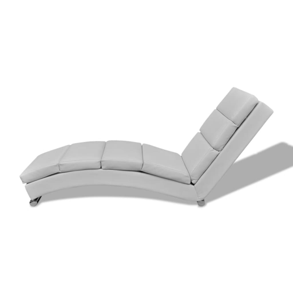 Chaise Longue White Faux Leather