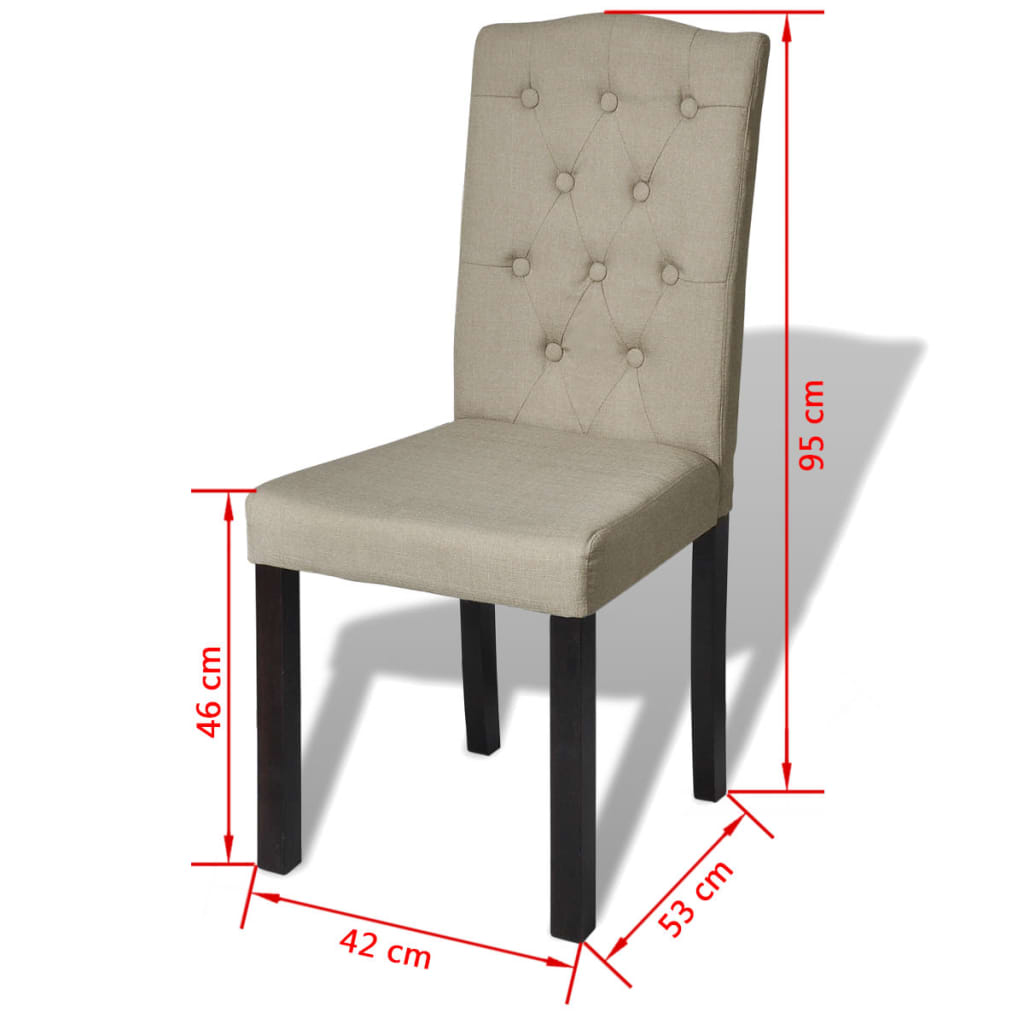 Dining Chairs 6 pcs Camel Fabric