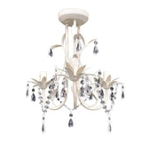 Crystal Pendant Ceiling Lamp Chandelier Elegant White - Front View