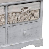 Storage Bench White 62x33x42 cm Paulownia Wood