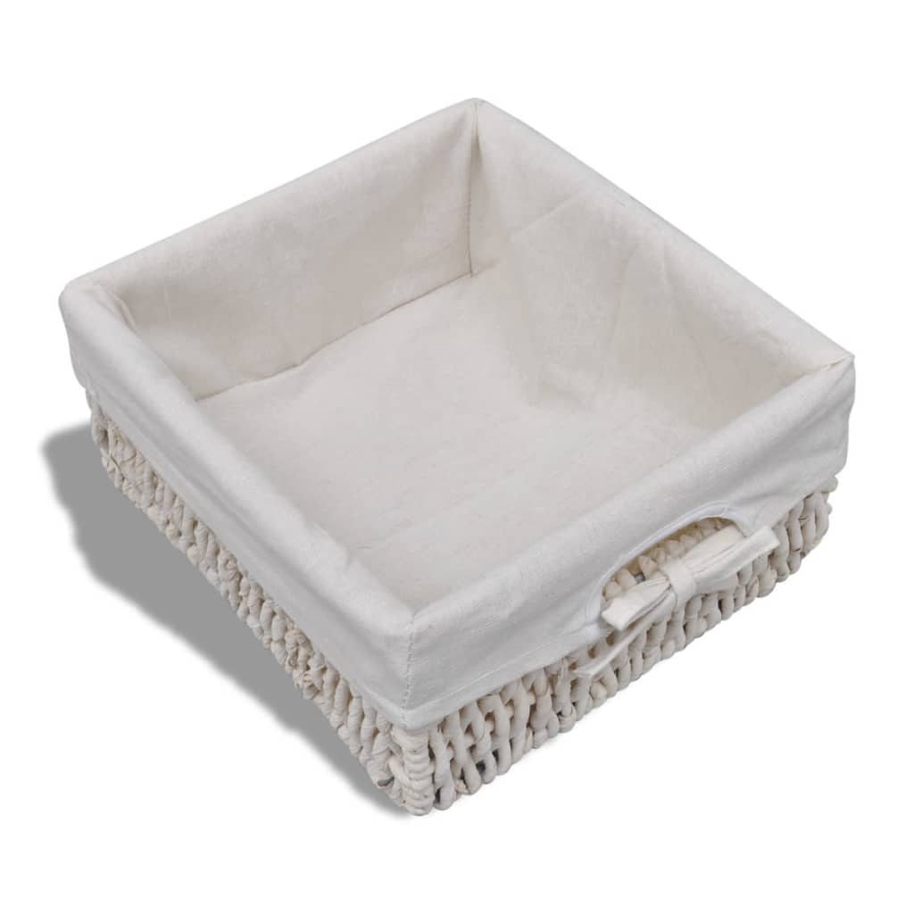 Storage Bench White 62x33x42 cm Paulownia Wood