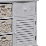 Wooden Cabinet 3 Left Weaving Baskets White - 45-Degree Angle