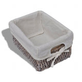 Paulownia Wood Storage Rack 5 Weaving Baskets Brown - Side View
