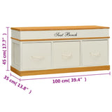 Storage Bench Shoe Cabinet Entryway Bench - Low Angle