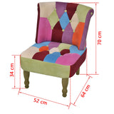 French Chair with Patchwork Design Fabric - 45-Degree Angle