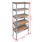 Storage Rack Garage Storage Shelf 10pcs - Rear View