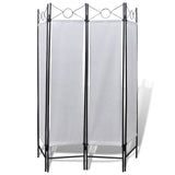 4-Panel Room Divider Privacy Folding Screen White 160 x 180 cm - Front View