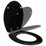 Toilet Seats with Soft Close Lids MDF Black - Front View