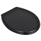 Toilet Seats with Soft Close Lids MDF Black - Side View