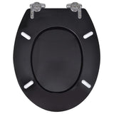 Toilet Seats with Soft Close Lids MDF Black - 45-Degree Angle