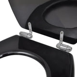 Toilet Seats with Soft Close Lids MDF Black - Rear View