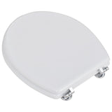 WC Toilet Seat MDF Lid Simple Design White - Side View
