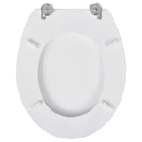 WC Toilet Seat MDF Lid Simple Design White - 45-Degree Angle