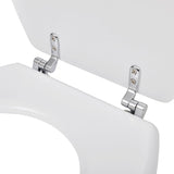 WC Toilet Seat MDF Lid Simple Design White - Rear View