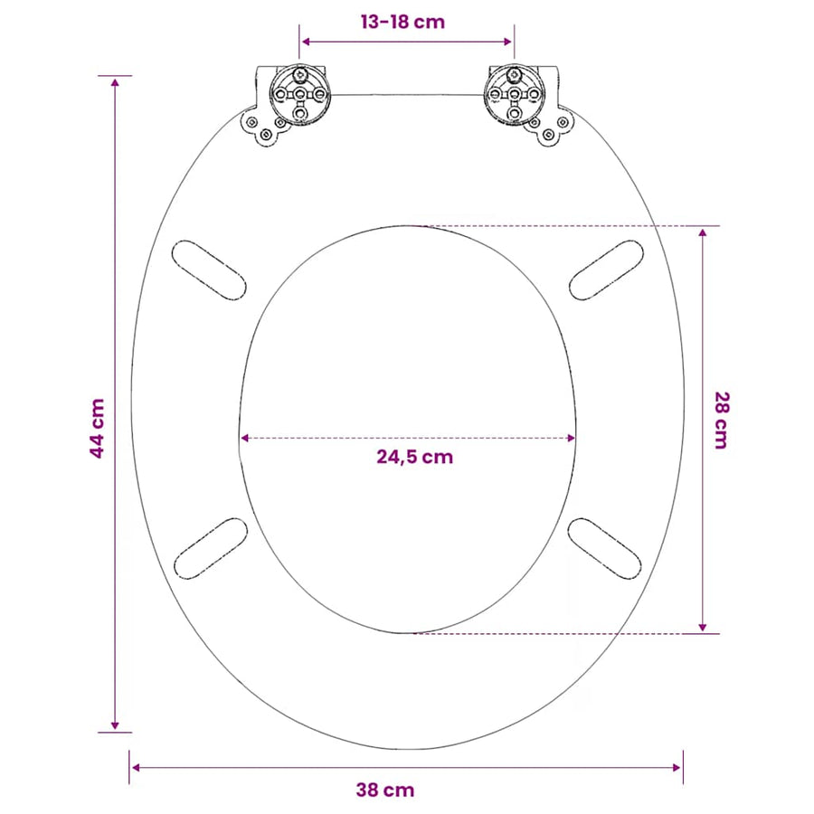 WC Toilet Seat MDF Lid Simple Design White