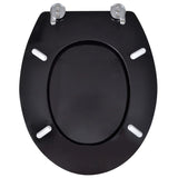 WC Toilet Seat MDF Lid Simple Design Black - 45-Degree Angle