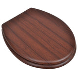 WC Toilet Seat MDF Lid Simple Design Brown - Front View