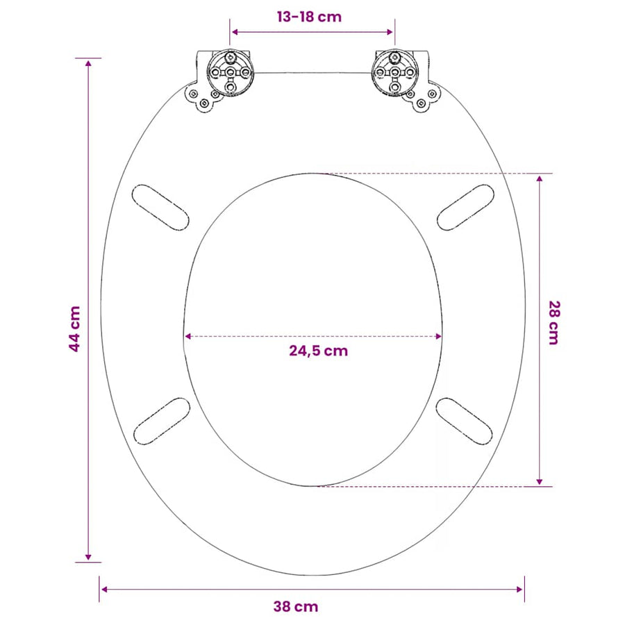 WC Toilet Seat MDF Lid Stones