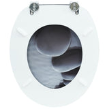 WC Toilet Seat MDF Lid Stones - Rear View