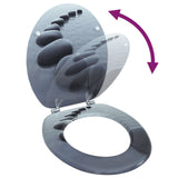 WC Toilet Seat MDF Lid Stones - Close-Up Angle