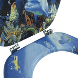 WC Toilet Seat MDF Lid Dolphins - Low Angle