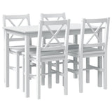 5 Piece Dining Set White - Front View