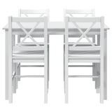 5 Piece Dining Set White - 45-Degree Angle