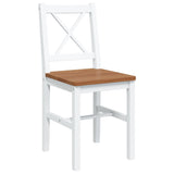 5 Piece Dining Set Brown and White - Side View