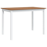 5 Piece Dining Set Brown and White