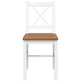 5 Piece Dining Set Brown and White