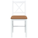 5 Piece Dining Set Brown and White - Rear View