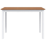 5 Piece Dining Set Brown and White - Close-Up Angle