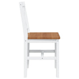 5 Piece Dining Set Brown and White - Low Angle