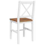 5 Piece Dining Set Brown and White