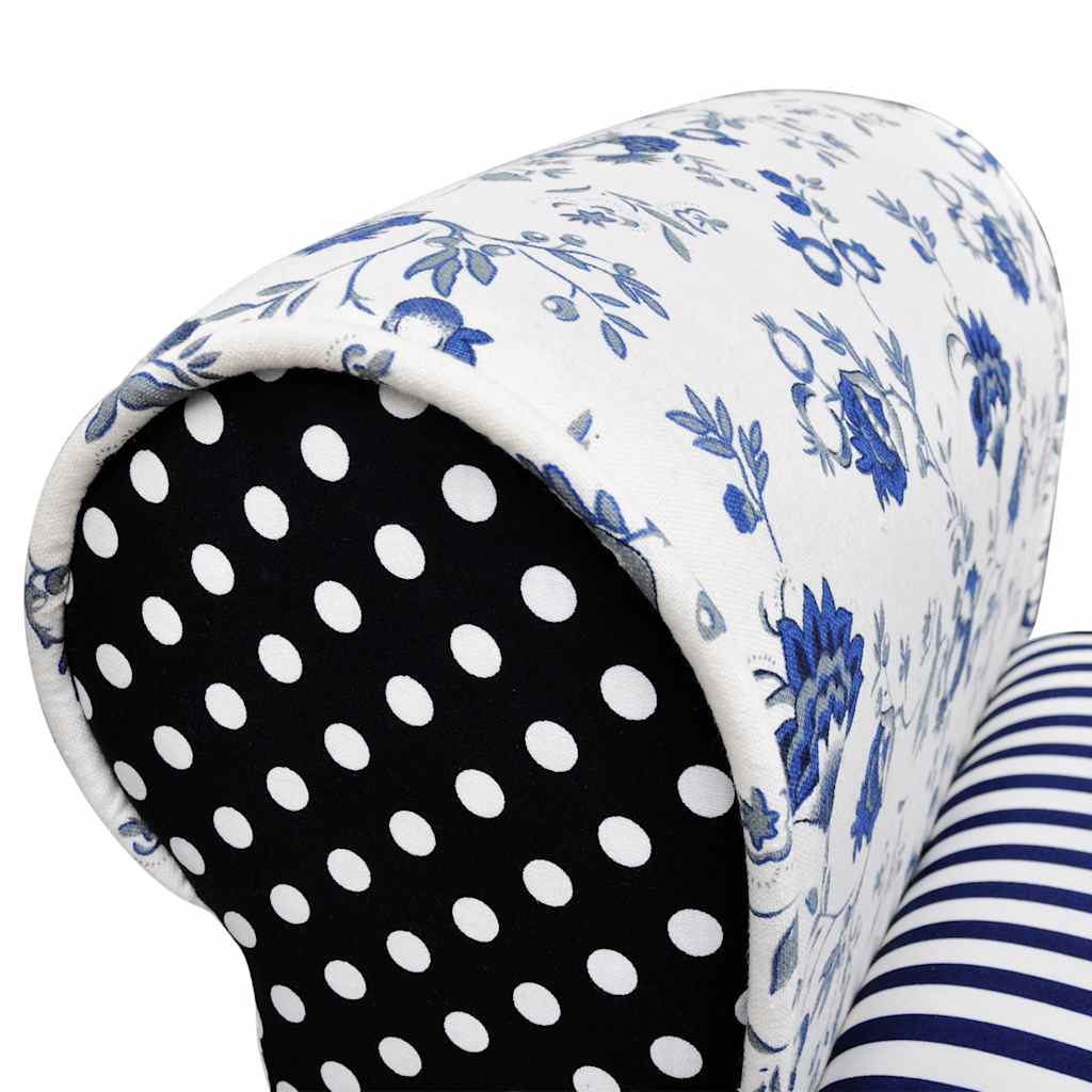 Patchwork Bench Country Living Style Blue & White