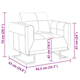 Cube Armchair with Chrome Feet Brown Faux Leather