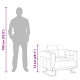 Cube Armchair with Chrome Feet Brown Faux Leather