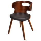 Dining Chairs 4 pcs Brown Bent Wood and Faux Leather