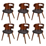 Dining Chairs 6 pcs Brown Faux Leather