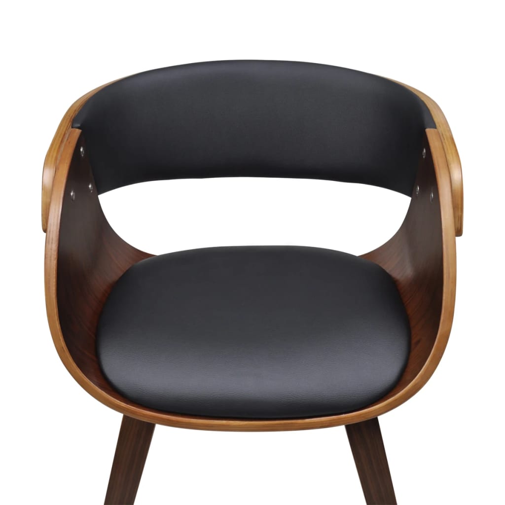 Dining Chairs 4 pcs Brown Bent Wood and Faux Leather