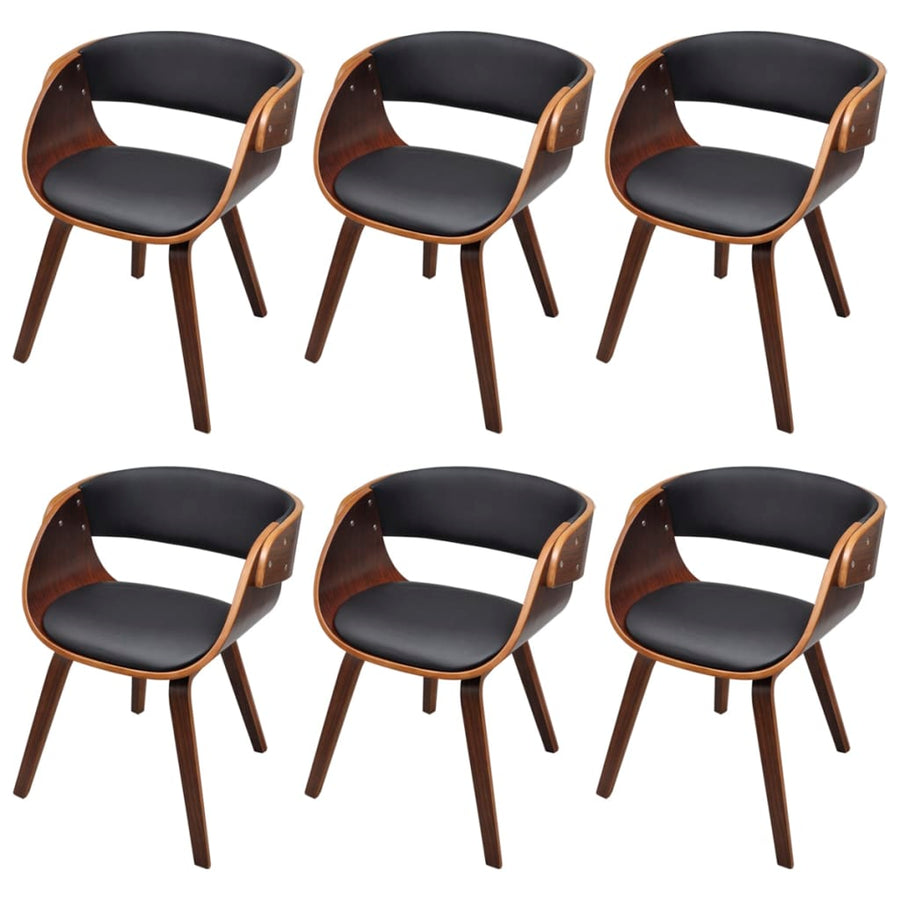 Dining Chairs 6 pcs Brown Faux Leather