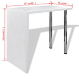 Bar Table MDF with 2 Steel Legs High Gloss White